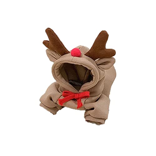 Hunde Hoodie, bequemes Hundepullover Outfit süße und attraktive Hundebekleidung, Weihnachtsanzug für kleine/mittlere Hunde und Katzen (Elch,L (Büste: 53cm)) von BDSX