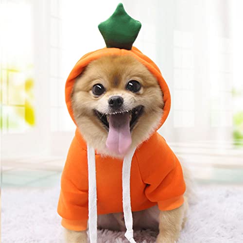 Hunde Hoodie, bequemes Hundepullover Outfit süße und attraktive Hundebekleidung, Weihnachtsanzug für kleine/mittlere Hunde und Katzen (Karotte,L (Büste: 53cm)) von BDSX