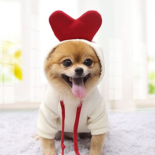 Hunde Hoodie, bequemes Hundepullover Outfit süße und attraktive Hundebekleidung, Weihnachtsanzug für kleine/mittlere Hunde und Katzen (Liebe,L (Büste: 53cm)) von BDSX