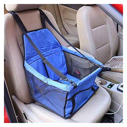 Autositz für Hunde wasserdichte Reise 2 in 1 Träger for Hunde Falten Dicke Haustier Katze Hund Auto Booster Sitzbezug Outdoor Pet Bag Hängematte (Color : Mesh Side Blue, Size : M) von BDXMKS