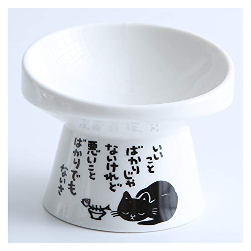 Katzennapf aus Keramik Anti-Rutsch-Keramik Cat Bowl Feeder Mit Ansitz Bone China Cervical Futter Wasser Cat Bowl Keramik Kleiner Hund Pet Supply Schützen (Color : A) von BDXMKS