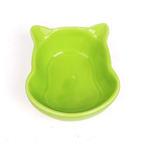 Katzennapf aus Keramik Nette kleines Haustier Hund Katze Kaninchen Meerschweinchen Hamster Feeder Bowl-Keramik-Material Pet Food Drink Water Bowl Haustier-Bett-Haus Anti-Rutsch (Color : Green, Size von BDXMKS
