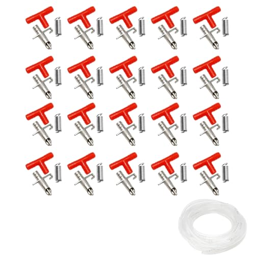 20 Set Automatischer Kaninchennippel, Kaninchen-Wasser-Futterspender mit 10 m Schlauch, Haustier-Wassertrinker für Frettchen, Chinchilla, Nager, Geflügel 20 Set Automatischer Kaninchennippel, Kaninchen-Wasser-Futterspender mit 10 m Schlauch, Haustier-Wassertrinker für Frettchen, Chinchilla, Nager, Geflügel von BE-TOOL