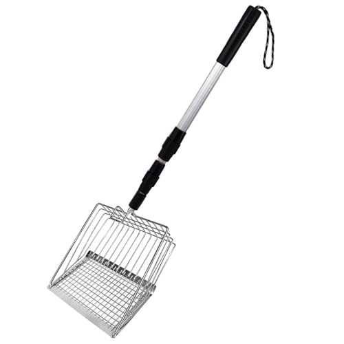 BEAHING Chicken Poop Schaufel, Abnehmbarer Metallstreu -Schaufel mit einstellbarem Langgriff, Edelstahlmüllschaufel für Hühnchen -Coop -Accessoires, Poop Scoop von BEAHING