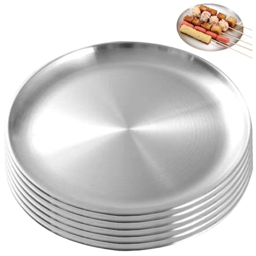 BEAHING Dinnerteller, Dinnerteller mit Edelstahl 6pcs 6, 69 Zoll rund weit verdickte, Flache Servierschale für die Küchenmahlzeit zubereiten Kochkochen, Servierschale BEAHING Dinnerteller, Dinnerteller mit Edelstahl 6pcs 6, 69 Zoll rund weit verdickte, Flache Servierschale für die Küchenmahlzeit zubereiten Kochkochen, Servierschale von BEAHING