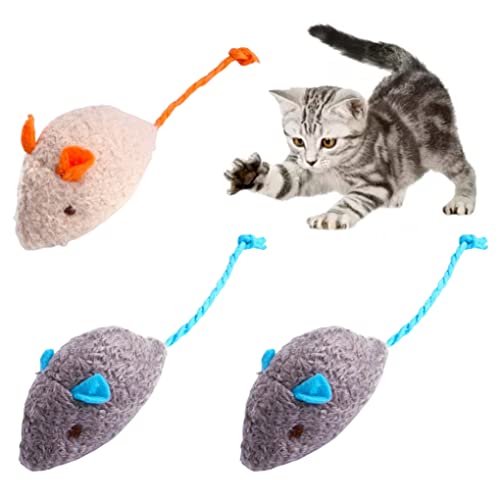 BEAHING Katzenmäuse Spielzeug Weiche Catnip Mouse Realistische Maus -Plüsch -Spielzeug -Chaser für Katze, die Kauen -Zähne putzen 3pcs, Katzenmausspielzeug von BEAHING