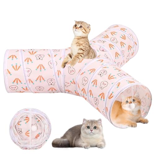 Cat Play Tunnel, Katzen-Tunnel Y-Shape Katzenspiel-Tunnel Faltbarer Katzenkrinkle Tunnel mit hängenden Ball Spielzeug Puzzle Katzentunneln für Innenkatzen Mehrere Öffnungen Spielen Tunnel für Katze, Cat Play Tunnel, Katzen-Tunnel Y-Shape Katzenspiel-Tunnel Faltbarer Katzenkrinkle Tunnel mit hängenden Ball Spielzeug Puzzle Katzentunneln für Innenkatzen Mehrere Öffnungen Spielen Tunnel für Katze, von BEAHING