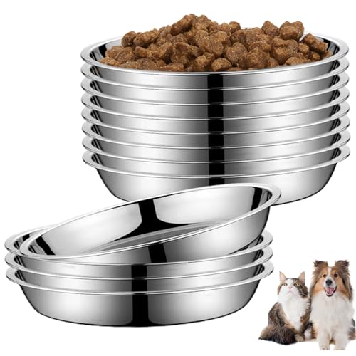Kleine Edelstahlschale, 12 -pcs Edelstahlschalen 6x1 Zoll rundum kleine Schüssel mit flachen Metallmischschalen für Hunde und Katzen, Hund, Hund Kleine Edelstahlschale, 12 -pcs Edelstahlschalen 6x1 Zoll rundum kleine Schüssel mit flachen Metallmischschalen für Hunde und Katzen, Hund, Hund von BEAHING