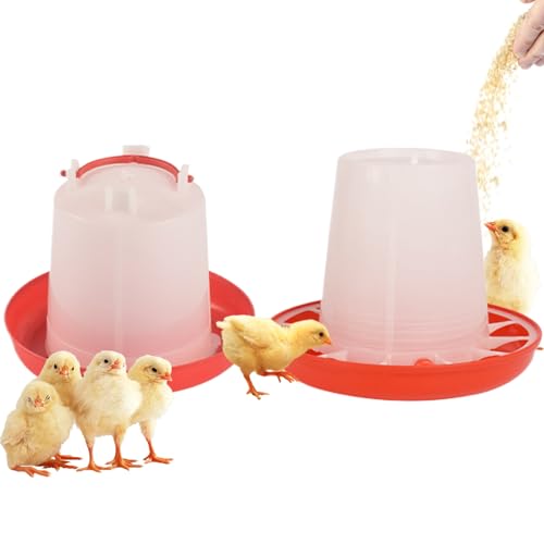 Kükenfutter- und Wasserer -Kit 1L und 1 kg Baby Chick Feeder und Waterer Set mit Tablett automatisch waschbar wiederverwendbares Plastik -Baby -Hühnchenversorgungen von BEAHING