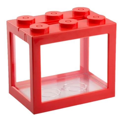 Mini Fischtank Dekorative stapelbare Acryl kleine Fischtank für Büro Tee Dekor Fischschalen rot, Mini Fischtank Mini Fischtank Dekorative stapelbare Acryl kleine Fischtank für Büro Tee Dekor Fischschalen rot, Mini Fischtank von BEAHING