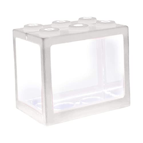 Mini Fischtank dekorative stapelbare Acryl kleine Fischtank für Büro Tee Dekor Fischschalen weiß dekorative Mini -Aquarium von BEAHING