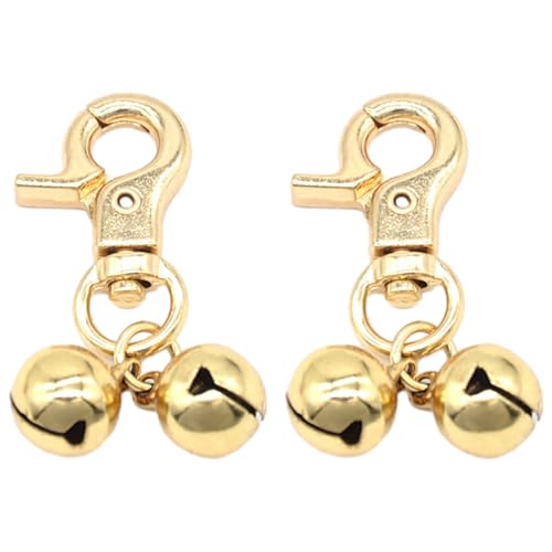 BEALIFE 2 Stück/Lot Schlüsselanhänger mit Hundeglocken, klarer und knackiger Klang, breite Anwendung, sichere und ungiftige Kupfer Hundeglocken Schlüsselanhänger, Gold von BEALIFE