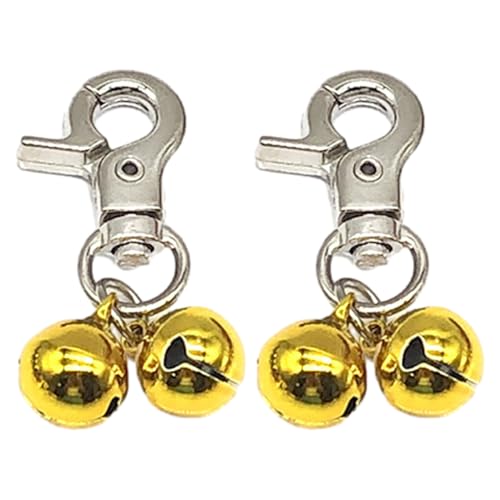 BEALIFE 2 Stück/Lot Schlüsselanhänger mit Hundeglocken, klarer und knackiger Klang, breite Anwendung, sichere und ungiftige Kupfer Hundeglocken Schlüsselanhänger, Silber+Gold von BEALIFE