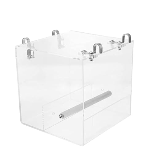 BEALIFE Einfache, leicht zu installierende Vogelfutterstation für einen schönen Garten, transparente Vogelfutterstation aus Kunststoff, Vogelwasserbadewanne, Futterspender 13 x 11 x 13 cm von BEALIFE