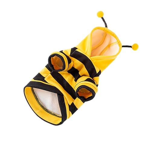 BEALIFE Hunde Bienen Kostüm. Seien Sie der Party Buzz mit bezauberndem Outfit, Haustier Halloween Thema, Cosplay Outfits, süßer Polyester Kapuzenmantel, L von BEALIFE