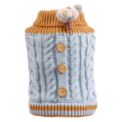 BEALIFE Modisch warme Hundepullover Weste für pelzigen Freund, Strickpullover, Acrylfaser Haustier Winterpullover, Blau M von BEALIFE