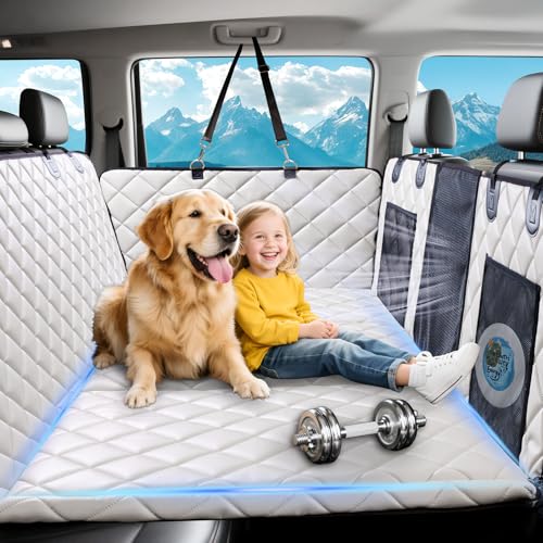 BEARCOVER Autositzbezug mit harter Unterseite, PU+Plüsch, Hunde-Autositzbezug für Rücksitz, wasserdichte Rücksitzverlängerung für Hunde im Auto (Elfenbeinweiß, L – Autos, kleine/mittelgroße SUVs BEARCOVER Autositzbezug mit harter Unterseite, PU+Plüsch, Hunde-Autositzbezug für Rücksitz, wasserdichte Rücksitzverlängerung für Hunde im Auto (Elfenbeinweiß, L – Autos, kleine/mittelgroße SUVs von BEARCOVER