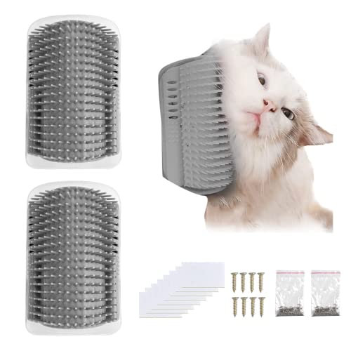 BEAUTYBIGBANG 2 Stück Massage Ecke Katze Bürste Katze Self Groomer Katzenbürste Wand Ecke mit Katzenminze Unterstützung für Türen Tisch Wände für Langhaar Kurzhaar Katze Massage von BEAUTYBIGBANG