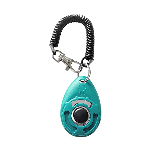 BEAUTYBIGBANG Hundeklicker Knopf Effektive Finger Klicker mit Spiralarmband Haustier Training Werkzeuge für Welpen Verhalten Hundetraining Hundeerziehung für Katzen Pferde (Grün) von BEAUTYBIGBANG