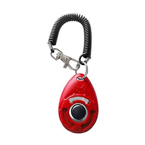 BEAUTYBIGBANG Hundeklicker Knopf Effektive Finger Klicker mit Spiralarmband Haustier Training Werkzeuge für Welpen Verhalten Hundetraining Hundeerziehung für Katzen Pferde (Rote) von BEAUTYBIGBANG