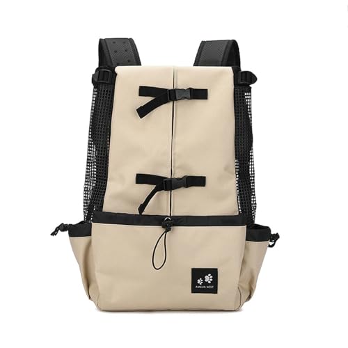 BEAUTYC Katzenrucksack Haustier Rucksack, Reisenden Rucksack, Hund Ausgesetzt Tasche, Belüftet Und Atmungsaktiv-Beige Weiß-M BEAUTYC Katzenrucksack Haustier Rucksack, Reisenden Rucksack, Hund Ausgesetzt Tasche, Belüftet Und Atmungsaktiv-Beige Weiß-M von BEAUTYC