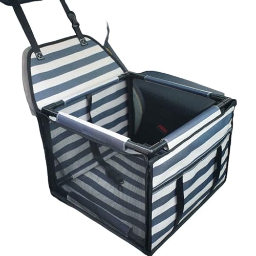 BEAUTYC Katzenrucksack Hund Auto Kissen, Haustier Sicherheitssitz, Anti Schmutzig Und Wasserdicht, Haustier Auto In Charter-Streifen von BEAUTYC