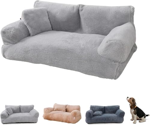 Baitang Haustiersofa, beruhigendes Hundebett, Flauschiges Plüsch-Haustiersofa, waschbar, Welpenschlafbett, Katzen-Couch, Haustier-Sofabett für große, kleine Hunde und Katzen (45 x 38 x 22 von BEAUTYLAST