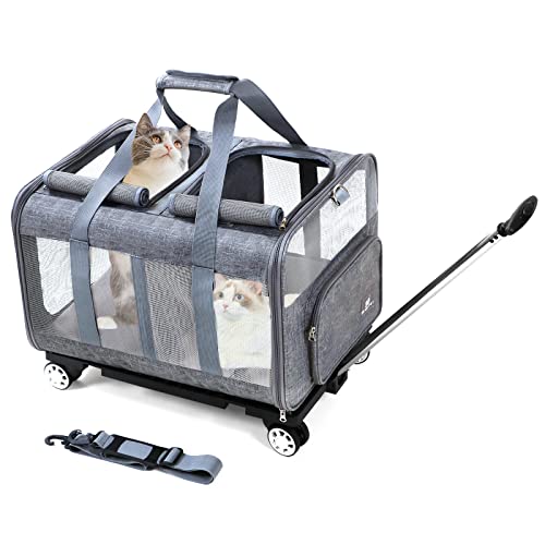 BEAUTYMONKEY.K Katzentransportbox für 2 Katzen mit Rollen, Transporttasche Katze für 2 Tiere mit Rollen,Katzen Trolley für 2 Katzen BEAUTYMONKEY.K Katzentransportbox für 2 Katzen mit Rollen, Transporttasche Katze für 2 Tiere mit Rollen,Katzen Trolley für 2 Katzen von BEAUTYMONKEY.K
