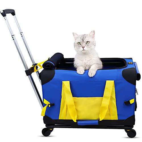 Hundetragetasche mit Rollen zum Spazierengehen, kleine oder mittelgroße Hundetrage auf Rädern, wasserdicht, rollende Haustier-Tragetasche mit Rädern für Hunde oder Katzen bis zu 15 kg von BEAUTYMONKEY.K