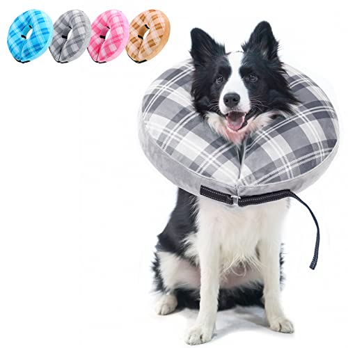BEAUTYZOO Aufblasbares Hundehalsband für kleine, mittelgroße und große Hunde, weiche E Recovery Halsbänder Alternative nach Operationen Hals Donut von BEAUTYZOO