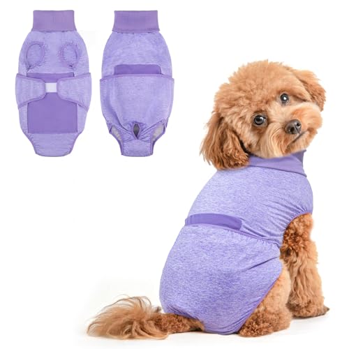 BEAUTYZOO Genesungsanzug für Hunde, Chirurgieanzug, weiblich, chirurgischer Genesungseinteiler, gegen Lecken von Wunden, Welpen, nach Operationen, Alternative, Violett, Größe XS von BEAUTYZOO