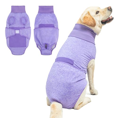 BEAUTYZOO Genesungsanzug für Hunde, Chirurgieanzug, weiblich, chirurgischer Genesungseinteiler, gegen Lecken von Wunden, Welpen, nach Operationen, Alternative, Violett, Größe XXL von BEAUTYZOO