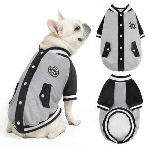BEAUTYZOO Hunde-Kapuzenpullover für kleine und mittelgroße Hunde, für Herbst und Winter, warme Hundekleidung für Welpen, Größe S, M, für Mädchen und Jungen, Haustierpullover, Baseball-Sweatshirt von BEAUTYZOO