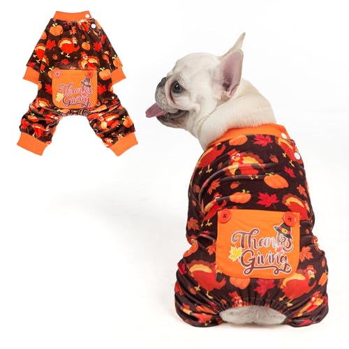 BEAUTYZOO Hunde-Pyjama für kleine, mittelgroße und große Hunde, Thanksgiving M von BEAUTYZOO