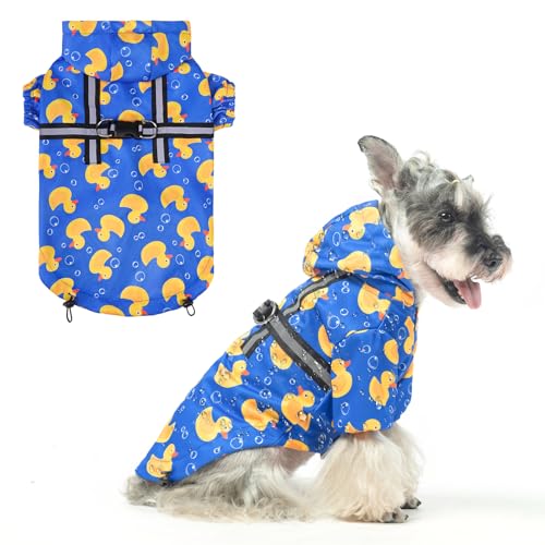 BEAUTYZOO Hunde-Regenmantel mit Kapuze und integriertem Geschirr, Zupfponcho, wasserdichter Hunderegenmantel für den Winter, regnerische, verschneite Tage, gelbe Ente, XS BEAUTYZOO Hunde-Regenmantel mit Kapuze und integriertem Geschirr, Zupfponcho, wasserdichter Hunderegenmantel für den Winter, regnerische, verschneite Tage, gelbe Ente, XS von BEAUTYZOO