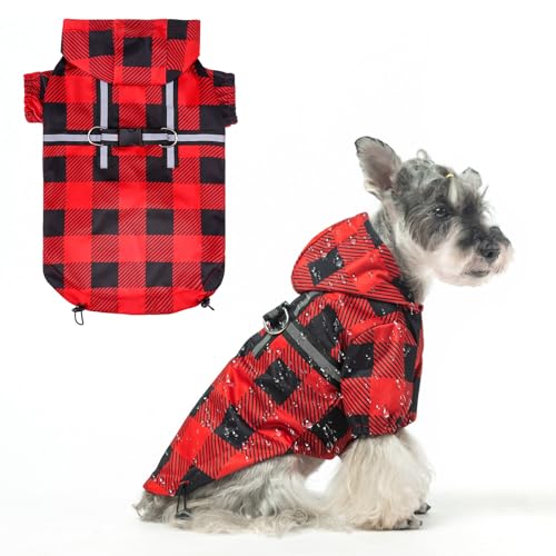 BEAUTYZOO Hunde-Regenmantel mit Kapuze und integriertem Geschirr für kleine, mittelgroße und große Hunde, Mädchen, Jungen, Hunderegenjacke, Zupfponcho, wasserdichter Hunde-Regenmantel, Kleidung für BEAUTYZOO Hunde-Regenmantel mit Kapuze und integriertem Geschirr für kleine, mittelgroße und große Hunde, Mädchen, Jungen, Hunderegenjacke, Zupfponcho, wasserdichter Hunde-Regenmantel, Kleidung für von BEAUTYZOO
