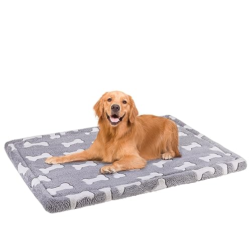BEAUTYZOO Hundebettunterlage für Hundekäfige, 106,7 x 71,1 cm, waschbare Hundebox-Matte für XL-Hunde, rutschfeste Haustierboxen-Bett, Zwinger-Pad, langlebig, gemütlich, Welpenschlafmatte, rechteckige von BEAUTYZOO