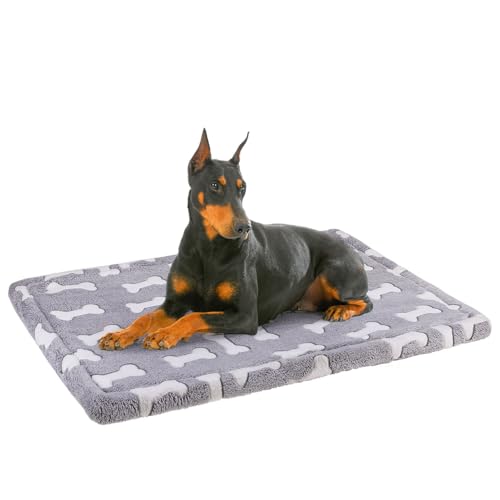 BEAUTYZOO Hundebettunterlage für große Hunde, waschbar und rutschfest, kaufest, langlebig, gemütlich, rechteckig, Knochenmuster, 121,9 x 76,2 cm von BEAUTYZOO