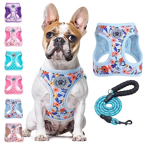 BEAUTYZOO Hundegeschirr zum Reinschlüpfen mit Leine, reflektierend, kein Ziehen, kein Würgen, für Welpen, kleine, mittlere, große Hunde, Katzen, weich gepolstertes Netzgewebe, unisex, Blumenmuster BEAUTYZOO Hundegeschirr zum Reinschlüpfen mit Leine, reflektierend, kein Ziehen, kein Würgen, für Welpen, kleine, mittlere, große Hunde, Katzen, weich gepolstertes Netzgewebe, unisex, Blumenmuster von BEAUTYZOO