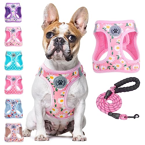 BEAUTYZOO Hundegeschirr zum Reinschlüpfen mit Leine, reflektierend, kein Ziehen, kein Würgen, für Welpen, kleine, mittlere, große Hunde, Katzen, weich gepolstertes Netzgewebe, unisex, Blumenmuster BEAUTYZOO Hundegeschirr zum Reinschlüpfen mit Leine, reflektierend, kein Ziehen, kein Würgen, für Welpen, kleine, mittlere, große Hunde, Katzen, weich gepolstertes Netzgewebe, unisex, Blumenmuster von BEAUTYZOO