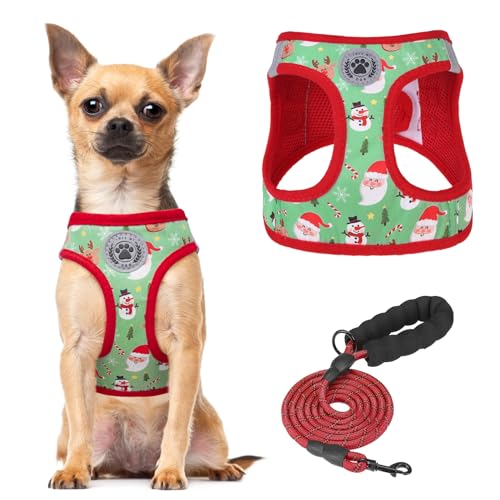 BEAUTYZOO Hundegeschirr zum Reinschlüpfen mit Leine, reflektierend, kein Ziehen oder Würgen, Welpen, kleine, mittlere, große Hunde, Katzen, weich gepolstert, Netzgewebe, unisex, Weihnachten, Größe M BEAUTYZOO Hundegeschirr zum Reinschlüpfen mit Leine, reflektierend, kein Ziehen oder Würgen, Welpen, kleine, mittlere, große Hunde, Katzen, weich gepolstert, Netzgewebe, unisex, Weihnachten, Größe M von BEAUTYZOO
