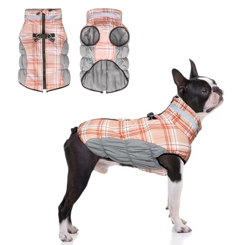 BEAUTYZOO Hundemantel – Winter-Pufferjacke, wasserdicht, warmer Schneeanzug, dicker Kaltwettermantel, winddichte Fleece-Weste, karierte Jacke, Braun, Größe M BEAUTYZOO Hundemantel – Winter-Pufferjacke, wasserdicht, warmer Schneeanzug, dicker Kaltwettermantel, winddichte Fleece-Weste, karierte Jacke, Braun, Größe M von BEAUTYZOO