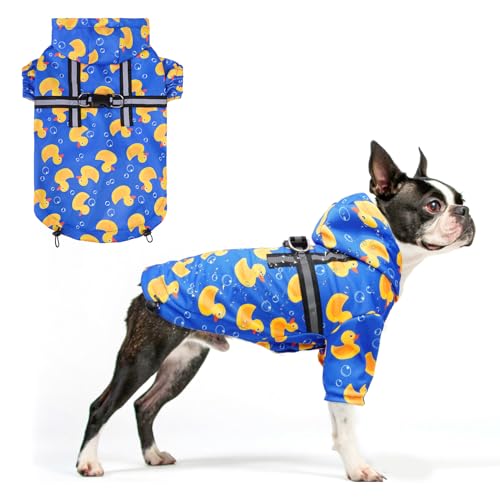 BEAUTYZOO Hunderegenmantel mit integriertem Geschirr für kleine mittelgroße Hunde und Welpen, Jungen und Mädchen, Hunderegenjacke mit Kapuze, Zupfponcho, wasserdicht, reflektierend, Hundekleidung für BEAUTYZOO Hunderegenmantel mit integriertem Geschirr für kleine mittelgroße Hunde und Welpen, Jungen und Mädchen, Hunderegenjacke mit Kapuze, Zupfponcho, wasserdicht, reflektierend, Hundekleidung für von BEAUTYZOO