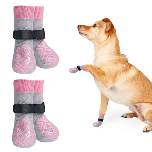 BEAUTYZOO Hundesocken für kleine, mittelgroße und große Hunde, rutschfeste Socken gegen Lecken für heiße/kalte Gehwege, Traktionskontrolle für Welpen, ältere Hunde, Anthrazit, Größe S BEAUTYZOO Hundesocken für kleine, mittelgroße und große Hunde, rutschfeste Socken gegen Lecken für heiße/kalte Gehwege, Traktionskontrolle für Welpen, ältere Hunde, Anthrazit, Größe S von BEAUTYZOO