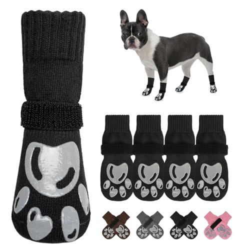 BEAUTYZOO Hundesocken gegen Lecken der Pfoten – Hundestiefel und Pfotenschutz mit Greifern auf Hartholzböden, Hundeschuhe für heiße/kalte Gehwege, kleine, mittelgroße und große Senioren von BEAUTYZOO