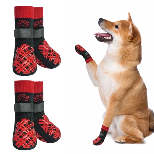 BEAUTYZOO Hundesocken gegen Lecken von Pfoten, Hundeschuhe für kleine, mittelgroße und große Senioren, griffige Socken, Traktionskontrolle, Hundeschuhe, Pfotenschutz für Hartholzböden, rutschfest BEAUTYZOO Hundesocken gegen Lecken von Pfoten, Hundeschuhe für kleine, mittelgroße und große Senioren, griffige Socken, Traktionskontrolle, Hundeschuhe, Pfotenschutz für Hartholzböden, rutschfest von BEAUTYZOO