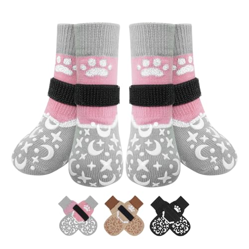 BEAUTYZOO Hundesocken gegen Lecken von Pfoten, doppelseitige rutschfeste Socken für ältere Hunde, reflektierende Schuhe für Hunde auf Hartholzböden, Hundeschuhe für heißen Bürgersteig BEAUTYZOO Hundesocken gegen Lecken von Pfoten, doppelseitige rutschfeste Socken für ältere Hunde, reflektierende Schuhe für Hunde auf Hartholzböden, Hundeschuhe für heißen Bürgersteig von BEAUTYZOO