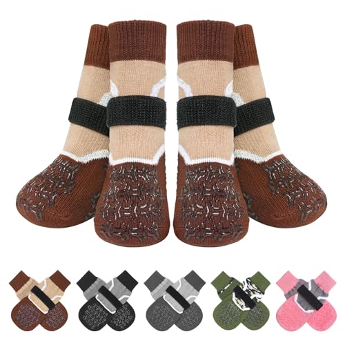 BEAUTYZOO Hundesocken gegen Lecken von Pfoten für Hartholzböden, rutschfest, Hundeschuhe für heiße/kalte Gehwege, griffige Stiefel und Pfotenschutz, Traktionskontrolle für kleine, mittelgroße und BEAUTYZOO Hundesocken gegen Lecken von Pfoten für Hartholzböden, rutschfest, Hundeschuhe für heiße/kalte Gehwege, griffige Stiefel und Pfotenschutz, Traktionskontrolle für kleine, mittelgroße und von BEAUTYZOO