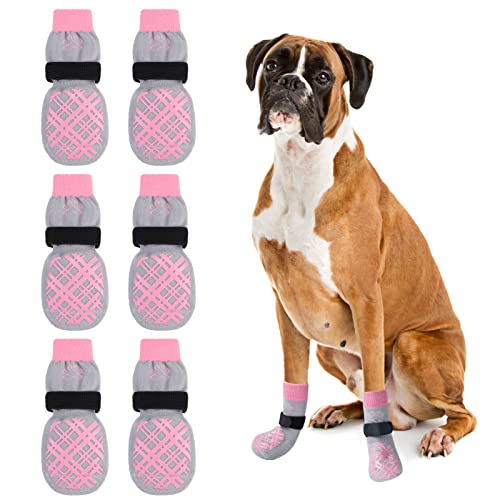 BEAUTYZOO Hundesocken – verhindern Lecken, Hartholzbodenschutz – Schuhe für kleine, mittelgroße und große Hunde – doppelseitige Griffe, Traktionskontrolle, rutschfest, Pfotenschutz von BEAUTYZOO