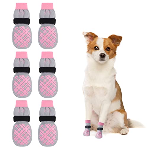 BEAUTYZOO Hundesocken – verhindern Lecken, Hartholzbodenschutz – Schuhe für kleine, mittelgroße und große Hunde – doppelseitige Griffe, Traktionskontrolle, rutschfest, Pfotenschutz von BEAUTYZOO
